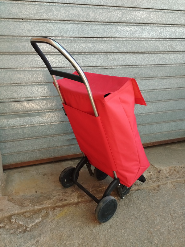 carro compra 4ruedas plegable loneta rojo 72-91x40x22 1u